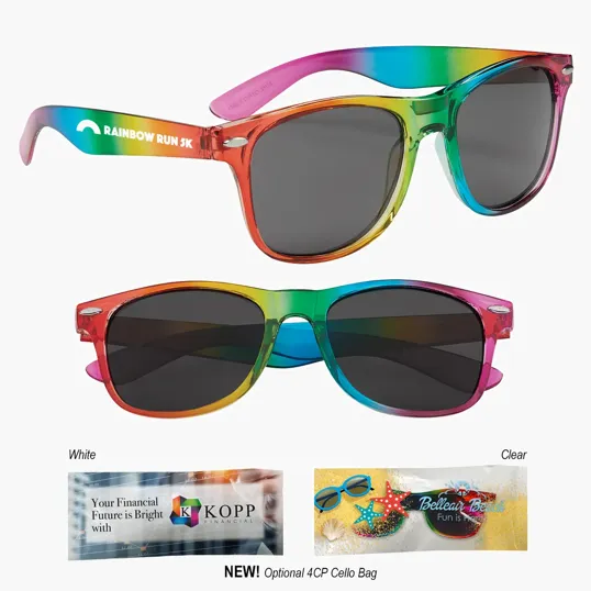 Rainbow Malibu Sunglasses with UV400 Lenses