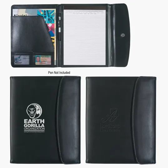 Leather Look Portfolio with Writing Pad — view 3