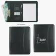 Leather Look 8 ½ x 11 Zippered Portfolio With Calculator