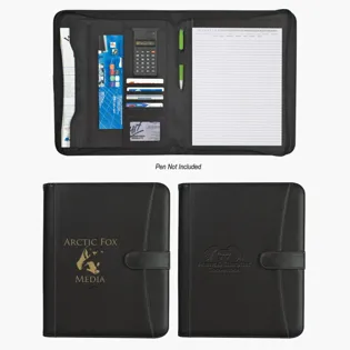 Picture For Pebble Grain Zippered Portfolio With Calculator