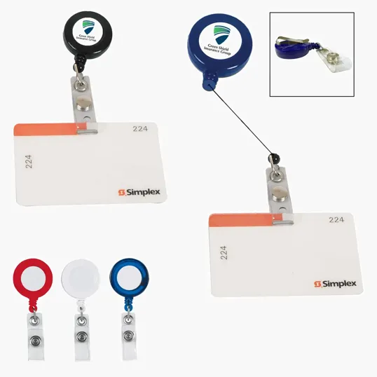 Retractable Badge Holder With Laminated Label