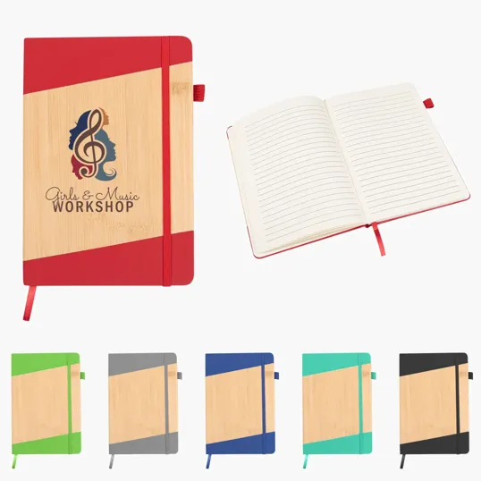 Bamboo Look Journal with Strap Closure — view 6