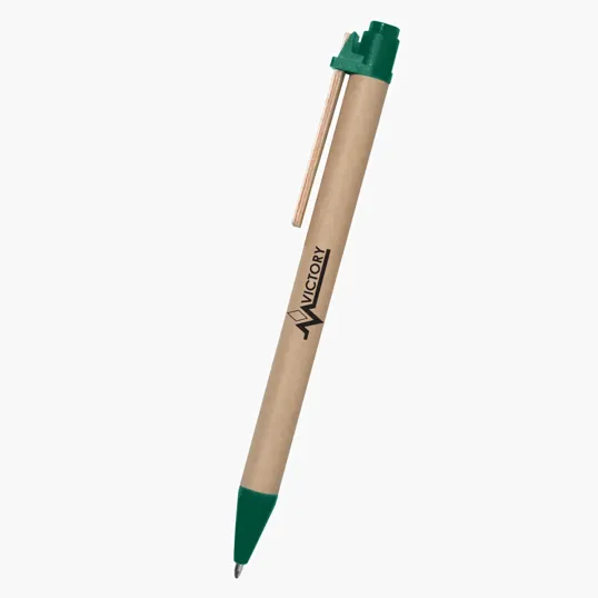 Eco-Inspired Paper Barrel Pen with Wooden Clip — view 4