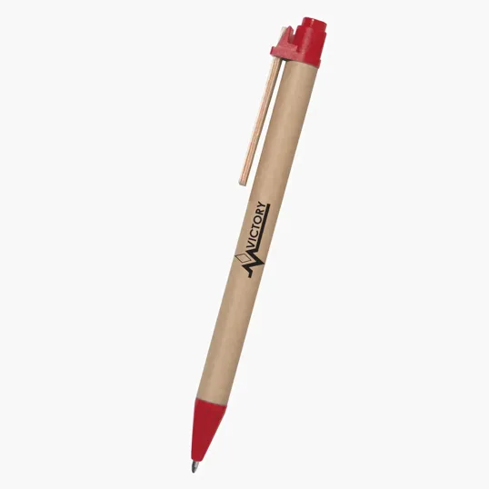 Eco-Inspired Paper Barrel Pen with Wooden Clip — view 5