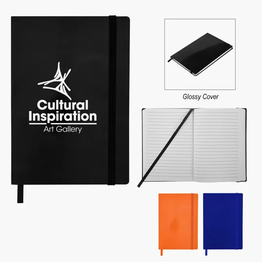 Glossy Journal with Elastic Strap Closure — view 3