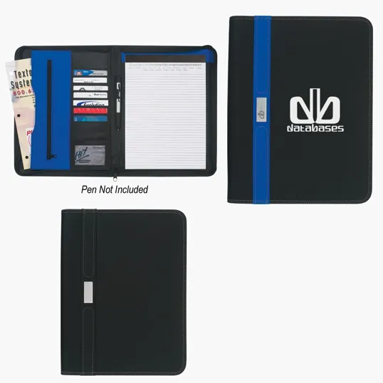 Contemporary Zippered Portfolio with Writing Pad