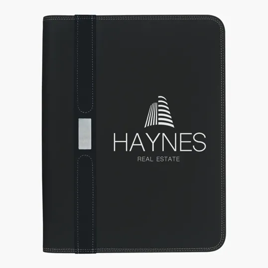 Contemporary Zippered Portfolio with Writing Pad — view 2