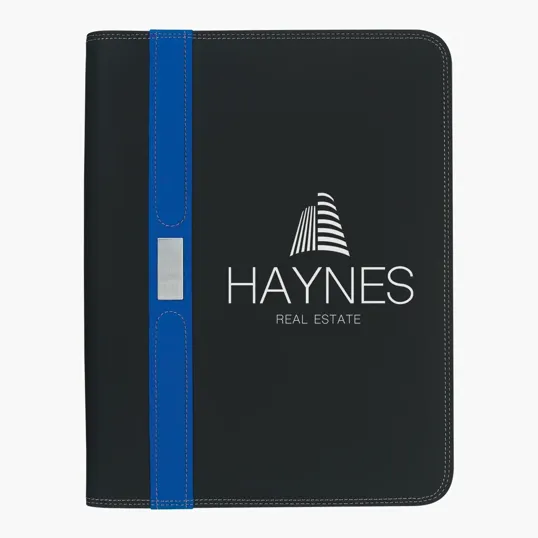 Contemporary Zippered Portfolio with Writing Pad — view 3