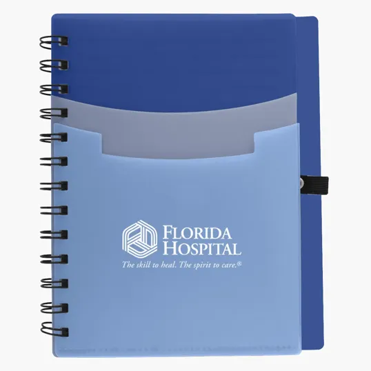 Tri-Pocket Notebook with Elastic Pen Loop, 5 x 7 in. — view 3