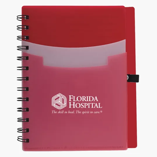 Tri-Pocket Notebook with Elastic Pen Loop, 5 x 7 in. — view 4