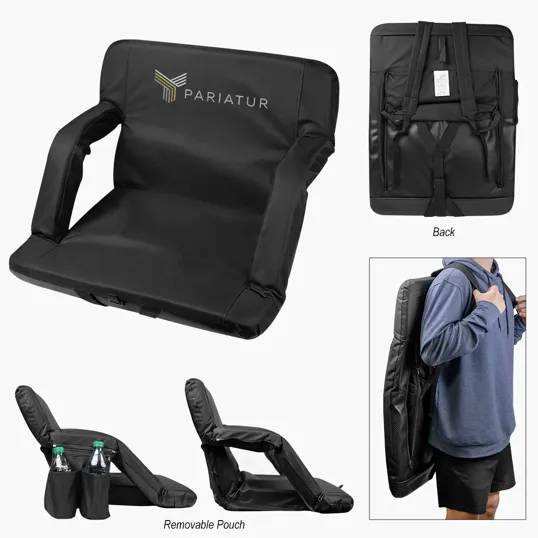Portable Reclining Stadium Chair with Arm Rests