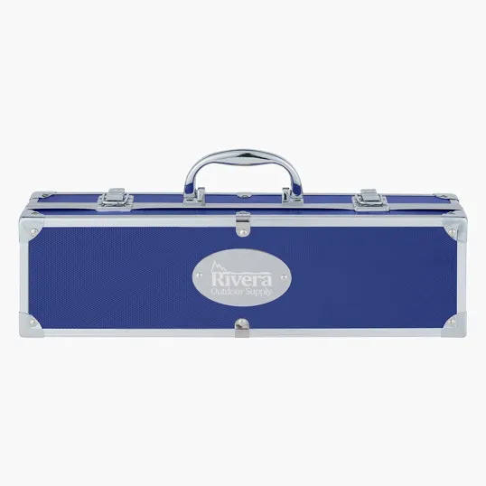 BBQ Set in Aluminum Case with Spatula, Fork, and Tongs — view 2