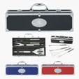 BBQ Set in Aluminum Case with Spatula, Fork, and Tongs