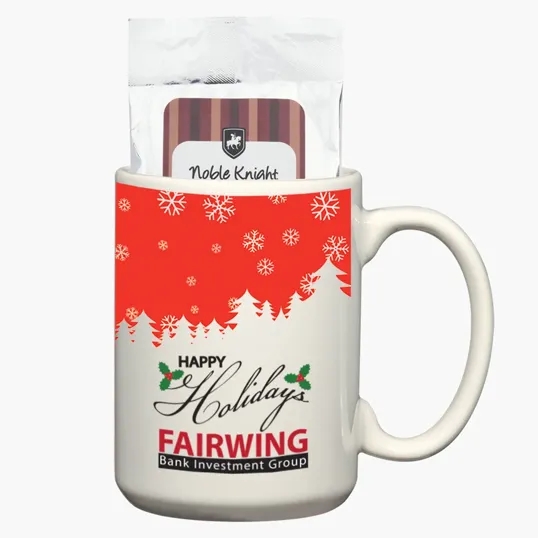 15 Oz. Full Color Mug with Two Packs of Hot Cocoa