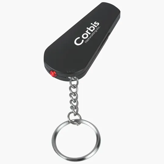 Whistle Light Key Chain with Split Ring — view 2
