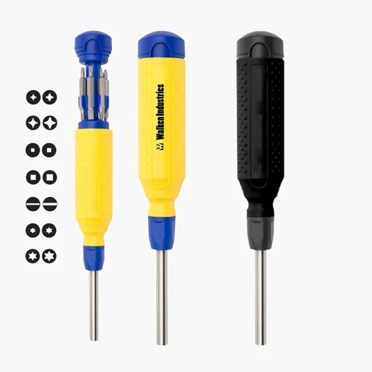 MegaPro Stainless Steel Screwdriver with 14-Piece Bit Set