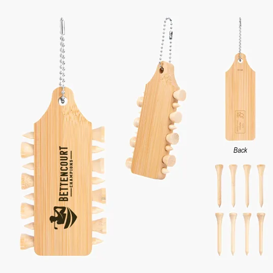 Bamboo Golf Tee Set Keychain — view 2