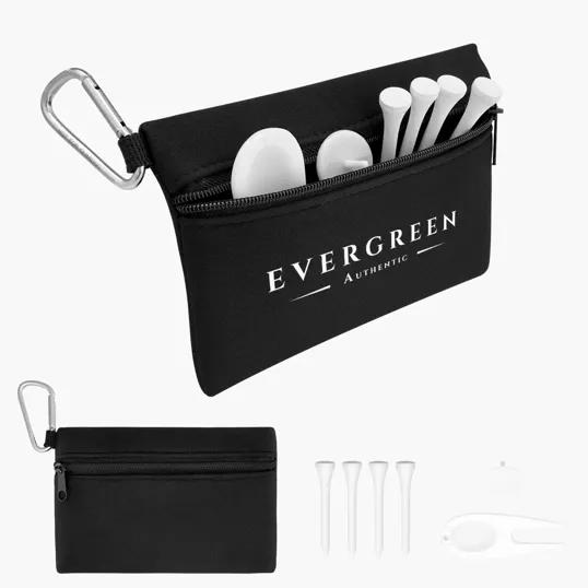 Tee Time Golf Kit with Faux Neoprene Pouch