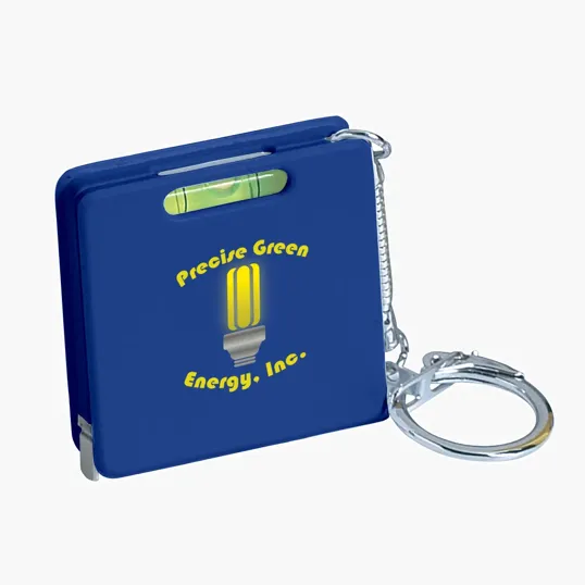 Square Level Tape Measure Key Tag with 3' Retractable Steel Tape — view 6