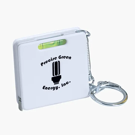 Square Level Tape Measure Key Tag with 3' Retractable Steel Tape — view 3