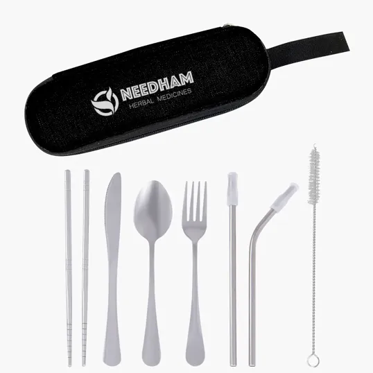 Stainless Steel Cutlery Set in Pouch — view 3