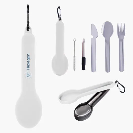 Travel Utensil Set with Silicone Holder — view 5