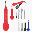 Travel Utensil Set with Silicone Holder