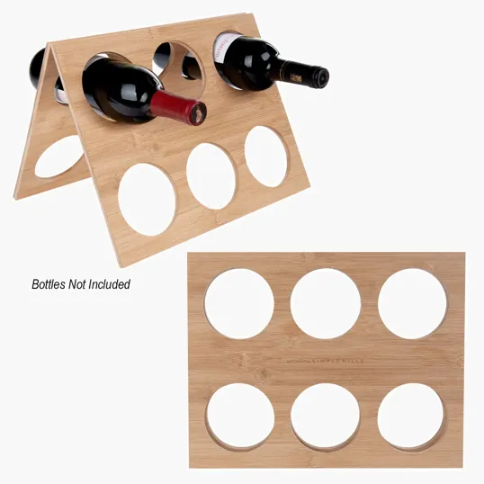 Bamboo Wine Rack, Holds 6 Bottles