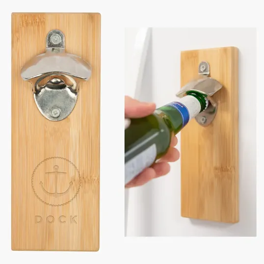 Bamboo Wall Mounted Bottle Opener