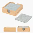 Bamboo & Recycled Felt Coaster Set — view 2