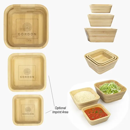 Bombay Bamboo Nesting Bowl Set, 3-Piece