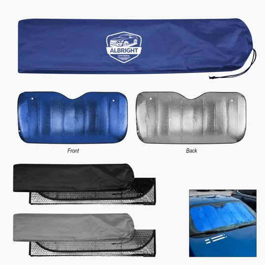 Accordion Auto Sun Shade with Drawstring Pouch