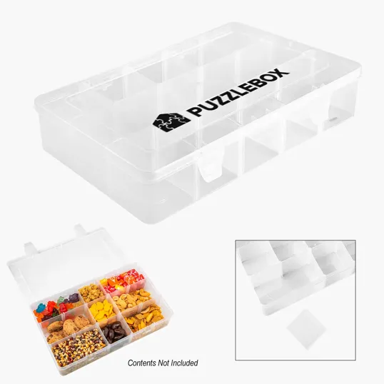 Snack Caddy Storage Container with 15 Removable Dividers