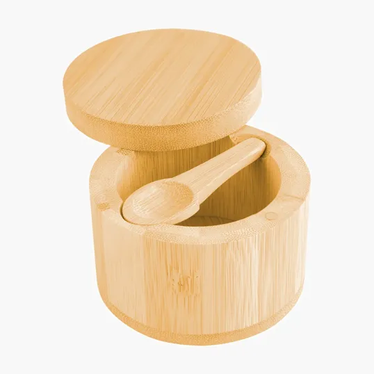 Bamboo Salt Cellar with Magnetic Swivel Lid — view 4