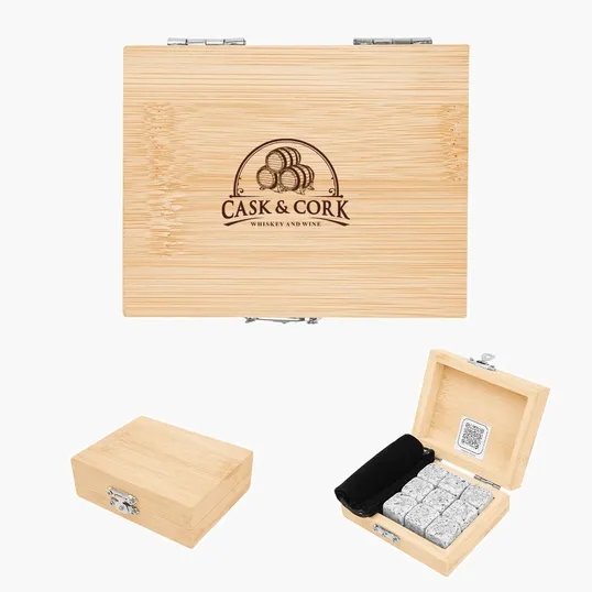 Whiskey Stone Ice Cubes in FSC® Bamboo Box — view 3