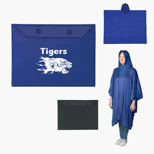 Adult PVC Poncho with Snap Pouch