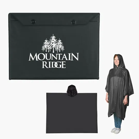 Adult PVC Poncho with Snap Pouch — view 2