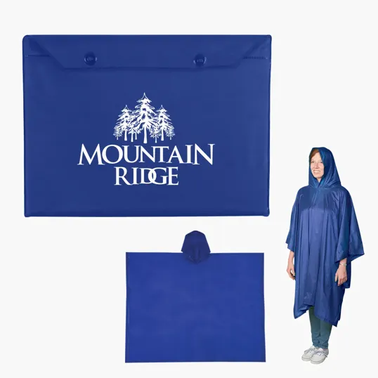 Adult PVC Poncho with Snap Pouch — view 3