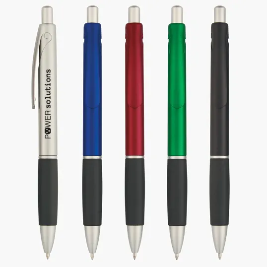 Delta Plunger-Action Ballpoint Pen with Rubber Grip