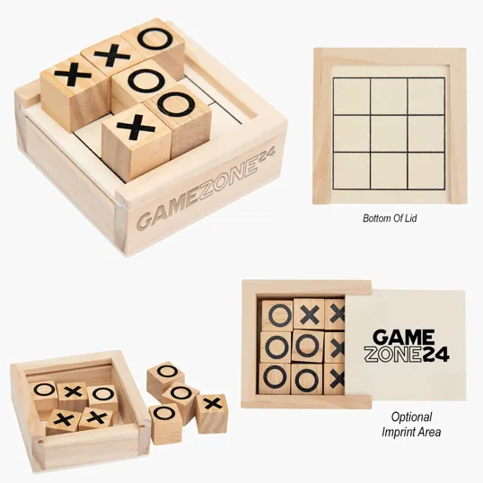 Mini Tic-Tac-Toe Game, Pine Wood