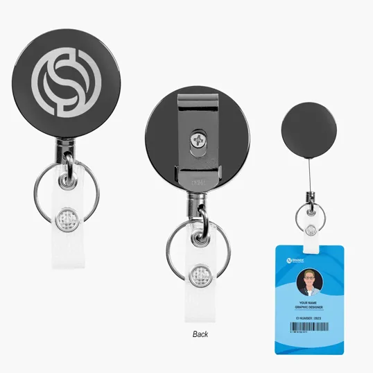Steel Retractable Badge Holder with Zinc Alloy Body
