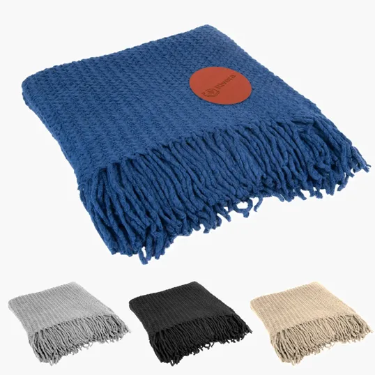 Chunky Knit Blanket With Fringe, 47" x 60" — view 3