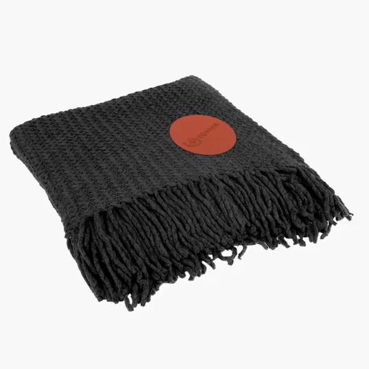 Chunky Knit Blanket With Fringe, 47" x 60" — view 4