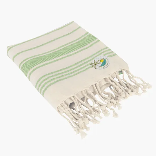 Bungalow Woven Cotton Beach Towel with Tassels — view 3