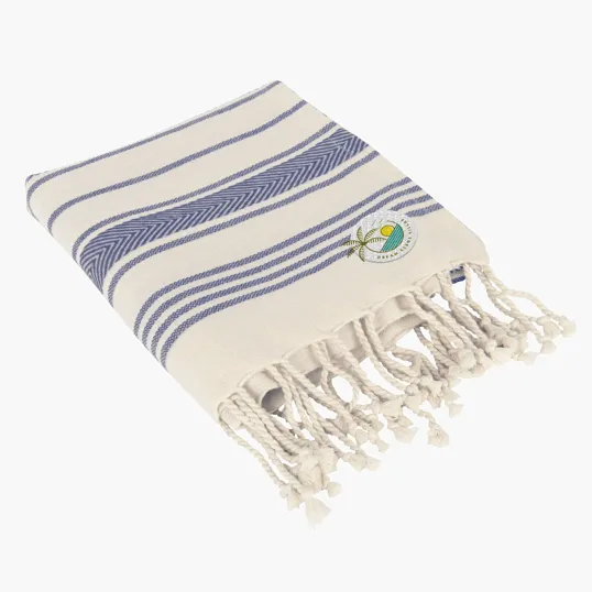 Bungalow Woven Cotton Beach Towel with Tassels — view 4