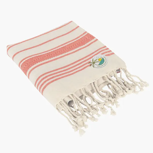 Bungalow Woven Cotton Beach Towel with Tassels — view 5