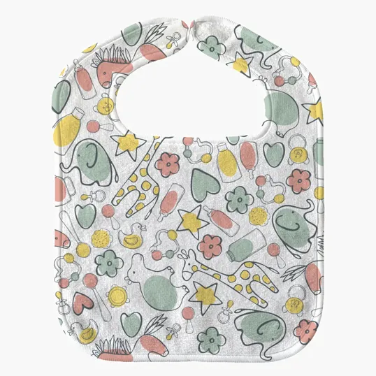 Baby Bib with Hook and Loop Closure