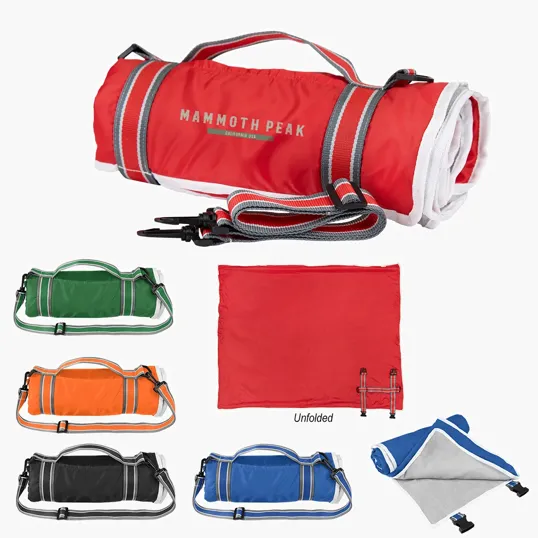 Riverside rPET Roll-Up Blanket With Carrying Handle — view 7