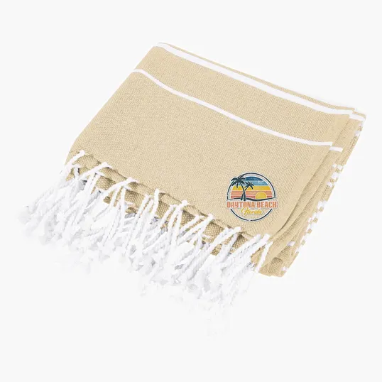 Recycled Beach Blanket With Tassel Fringe — view 6