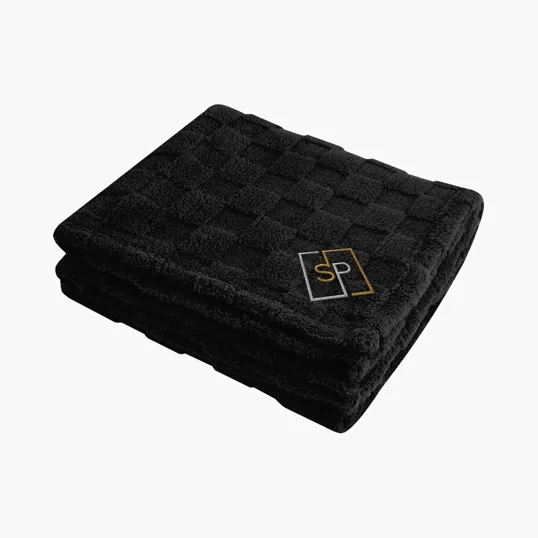 rPET Checkered Sherpa Blanket, 50" x 60" — view 2